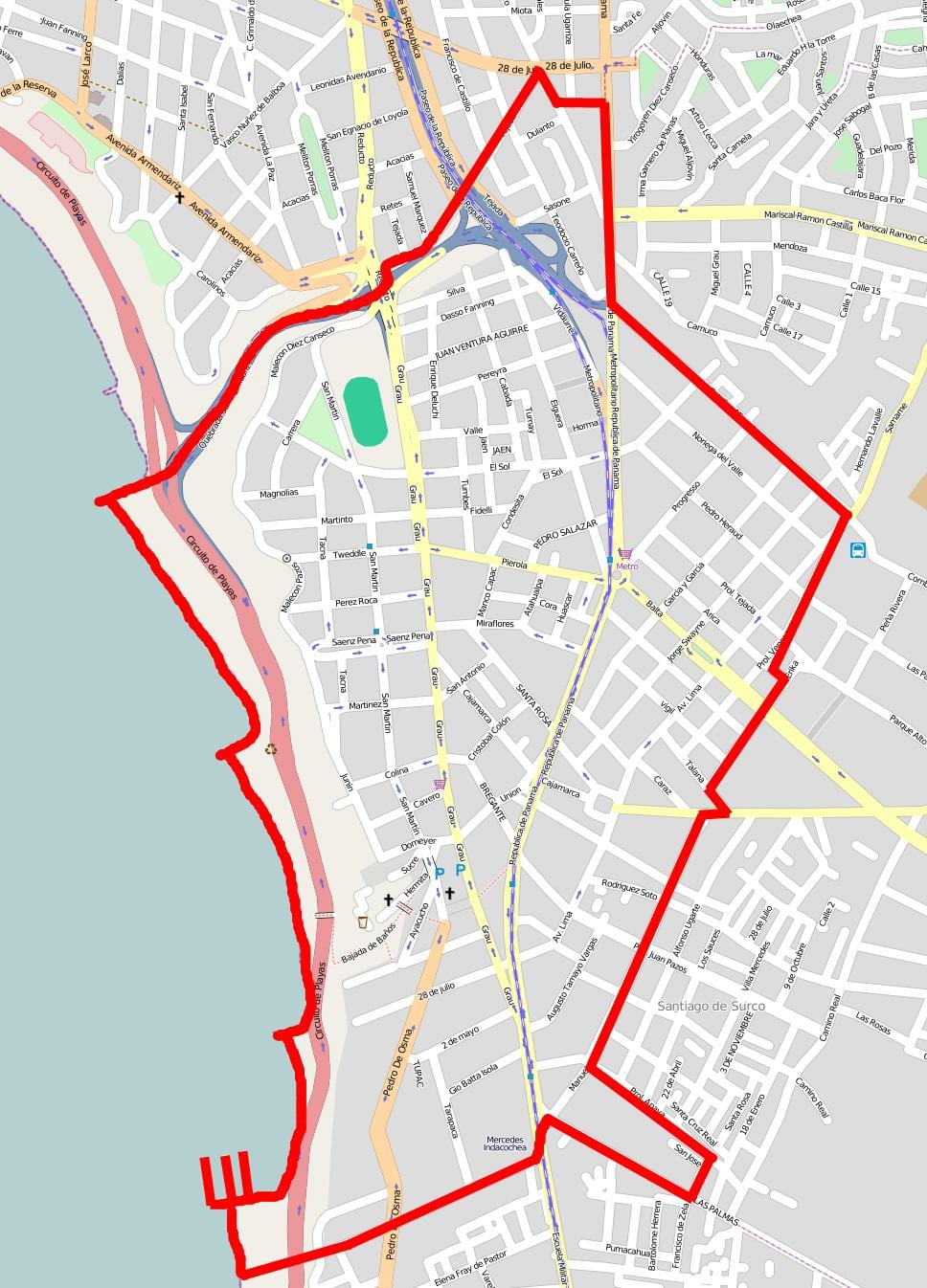 Karte von barranco Lima