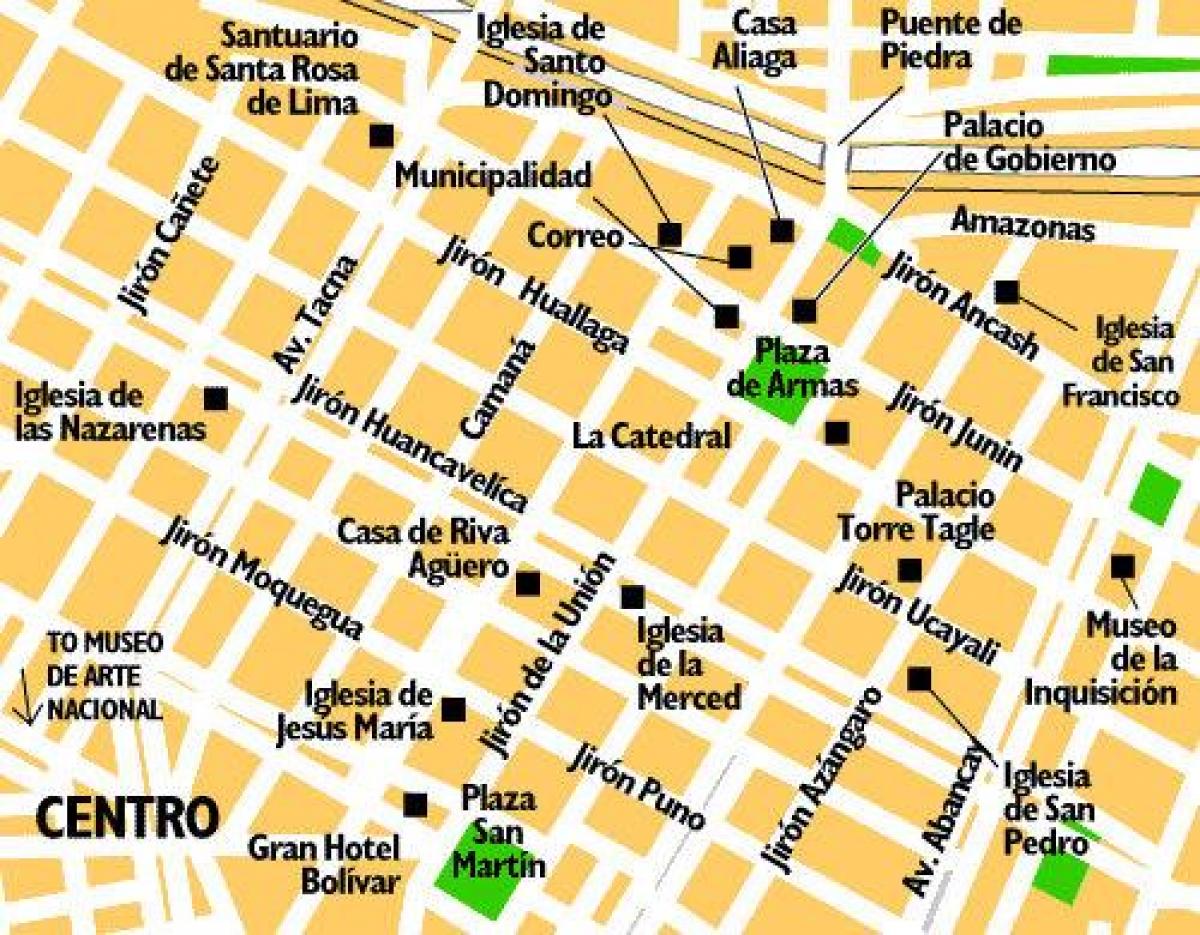 Karte der Innenstadt von Lima, peru