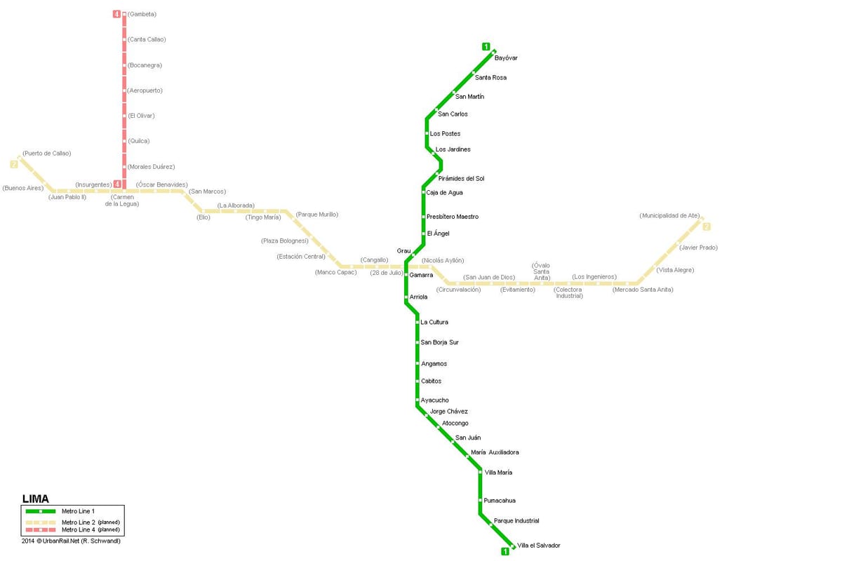 Karte von Lima U-Bahn 