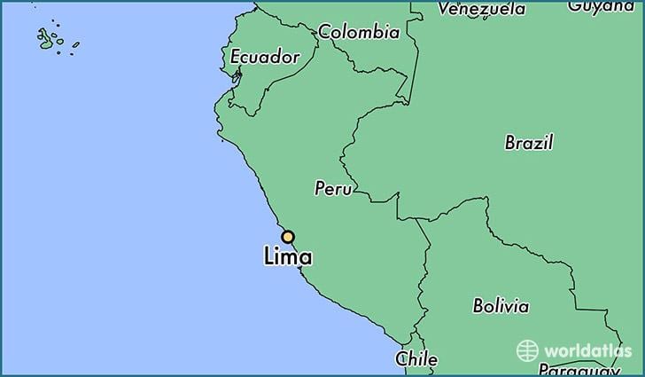 Lima peru auf der Weltkarte anzeigen