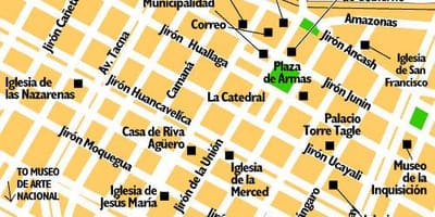 Karte der Innenstadt von Lima, peru