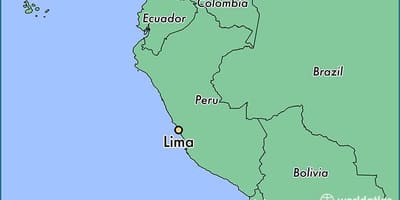 Lima peru auf der Weltkarte anzeigen